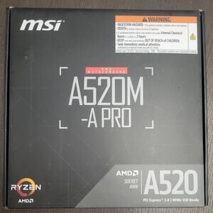 NEW! MSI A520M-A PRO V1 Gaming Motherboard (AMD Ryzen 5000, AM4, DDR4, PCIe 3.0)